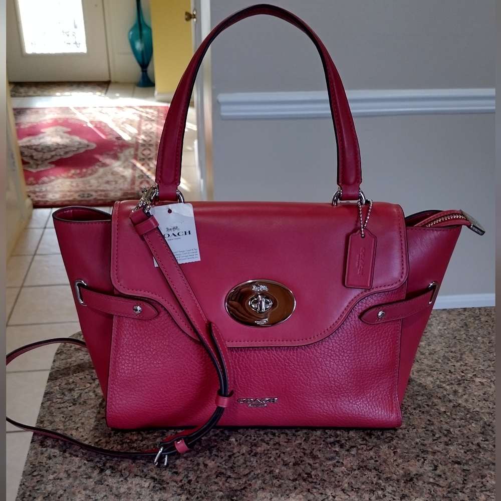 NWT Coach Blake Flap Leather Carryall Shoulder/Crossbody
